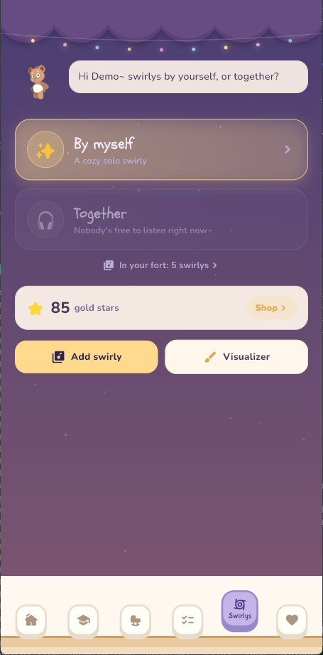 Swirly menu