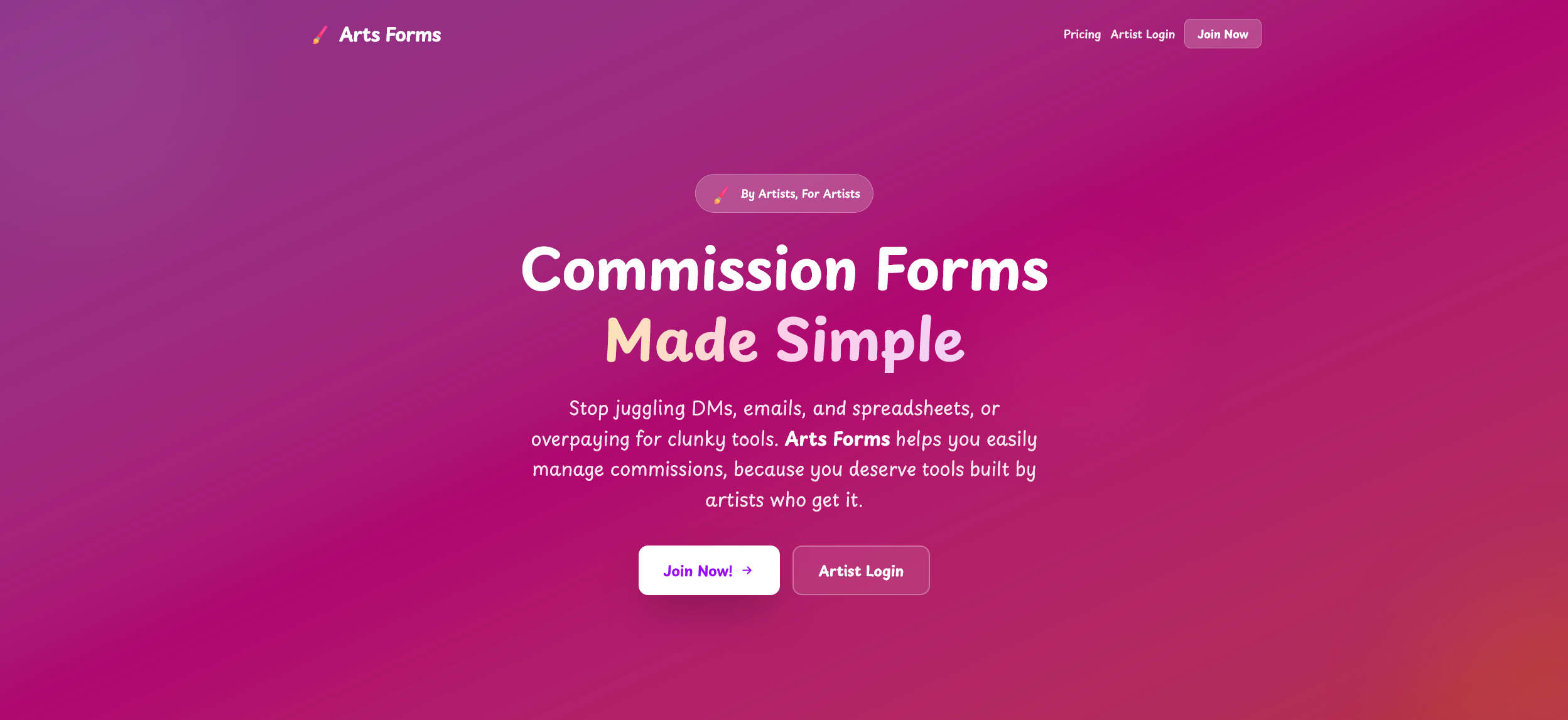 Arts-Forms site preview